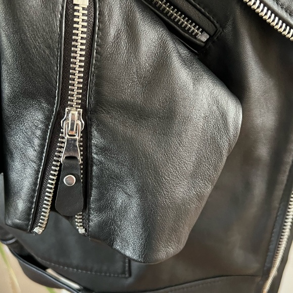 New PAIGE Demetra Leather Moto Jacket Black Size Small genuine leather - Picture 13 of 14
